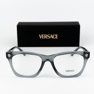 NEW Versace VE3363U 5496 Grey Transparent Square Unisex Eyeglasses VE 3363U